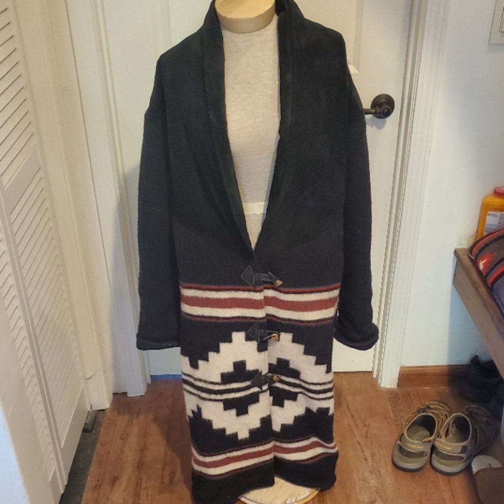 Vintage Sante Fe suede/wool Western maxi coat